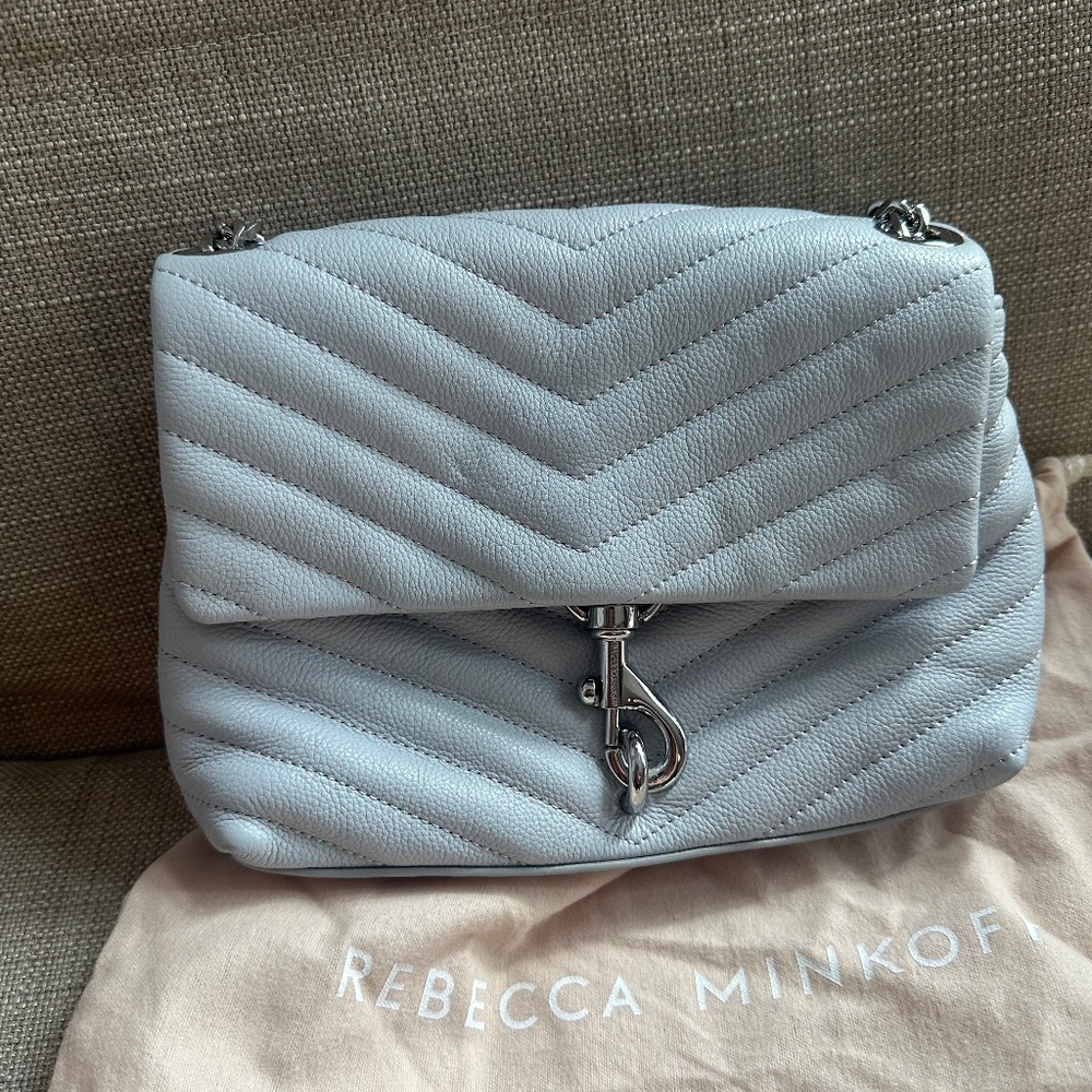 Rebecca Minkoff Quilted Light Gray Crossbody Bag